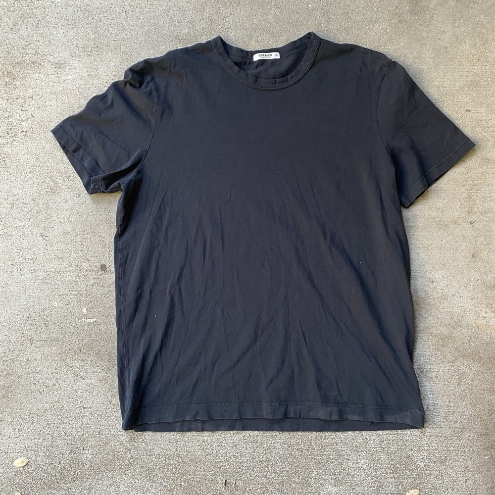 Buck Mason Black Tee Shirt Blank Medium Made in USA 100% Cotton